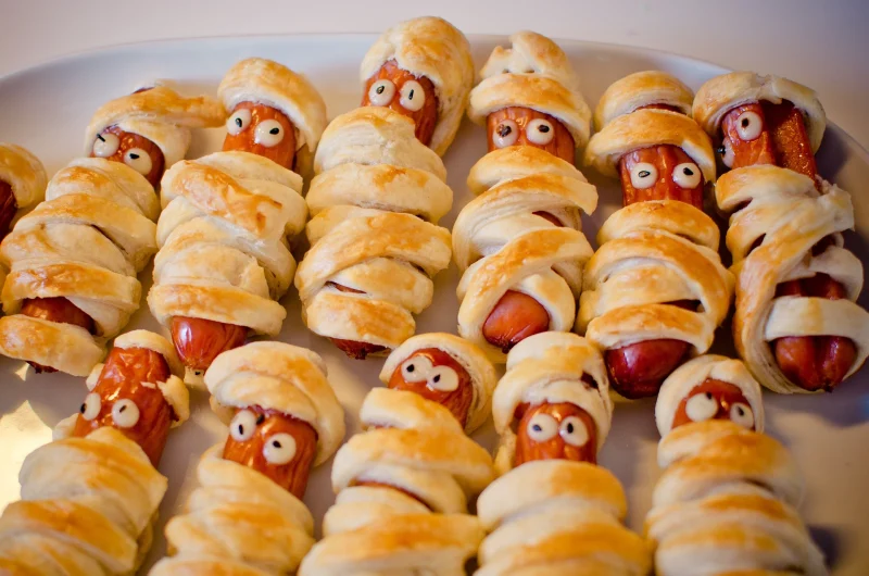 Mummy sausages for Halloween