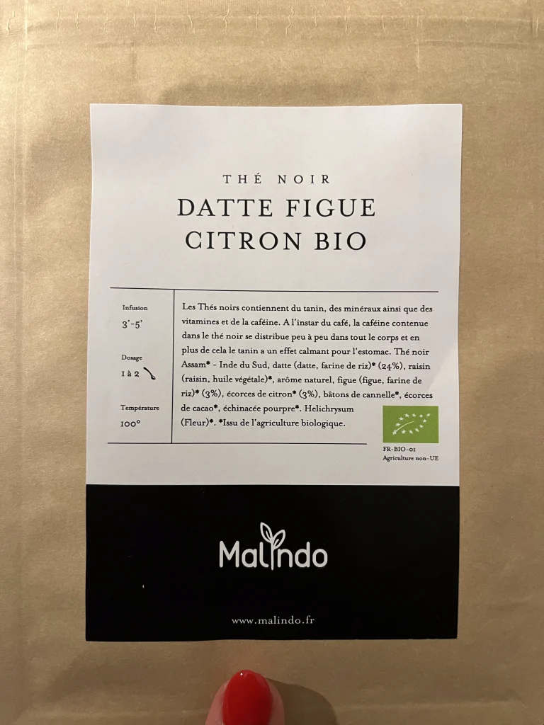 Un Thé Noir Dattes Figue Citron Bio 