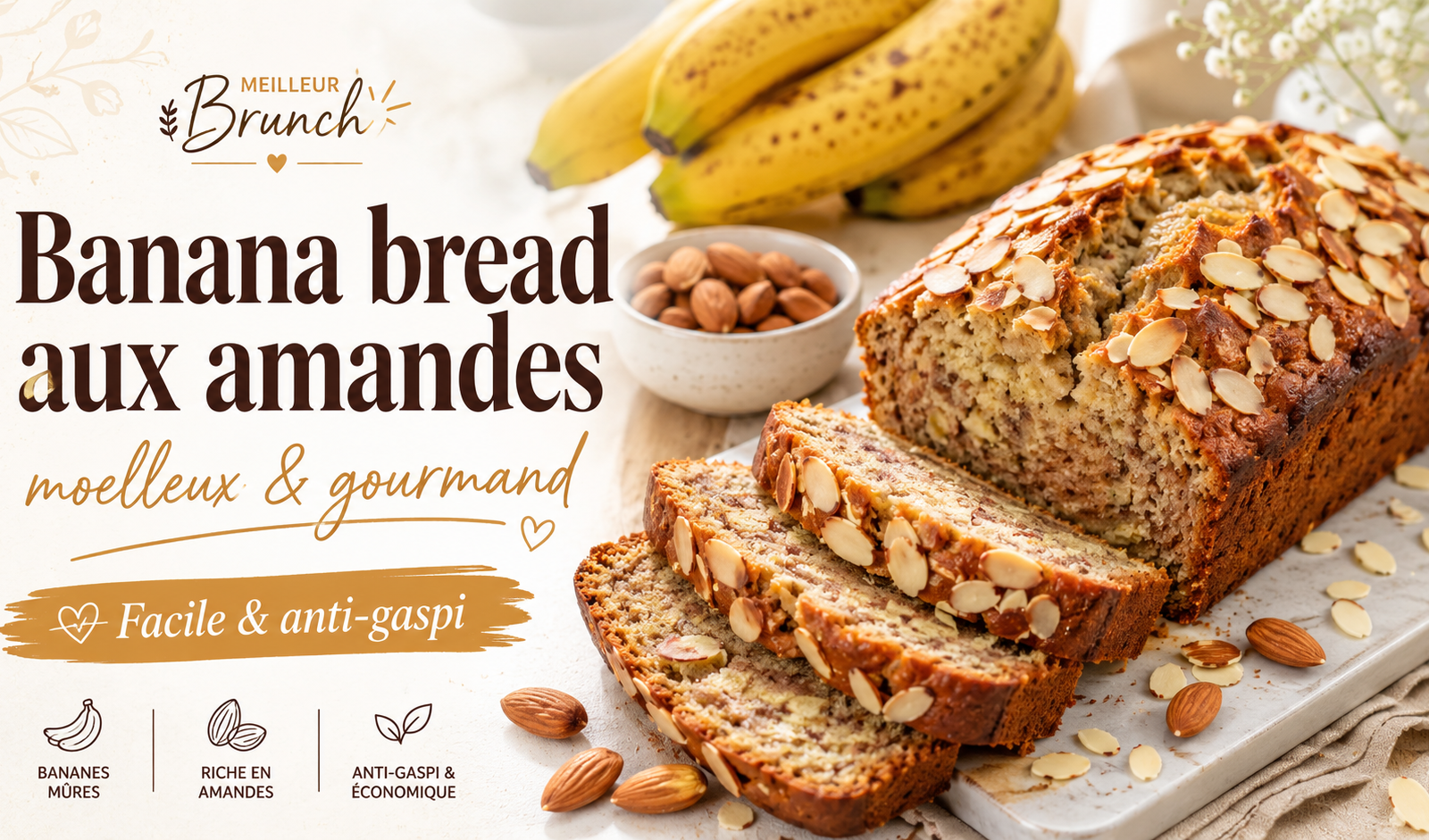 Banana Bread aux amandes, façon Meilleur Brunch