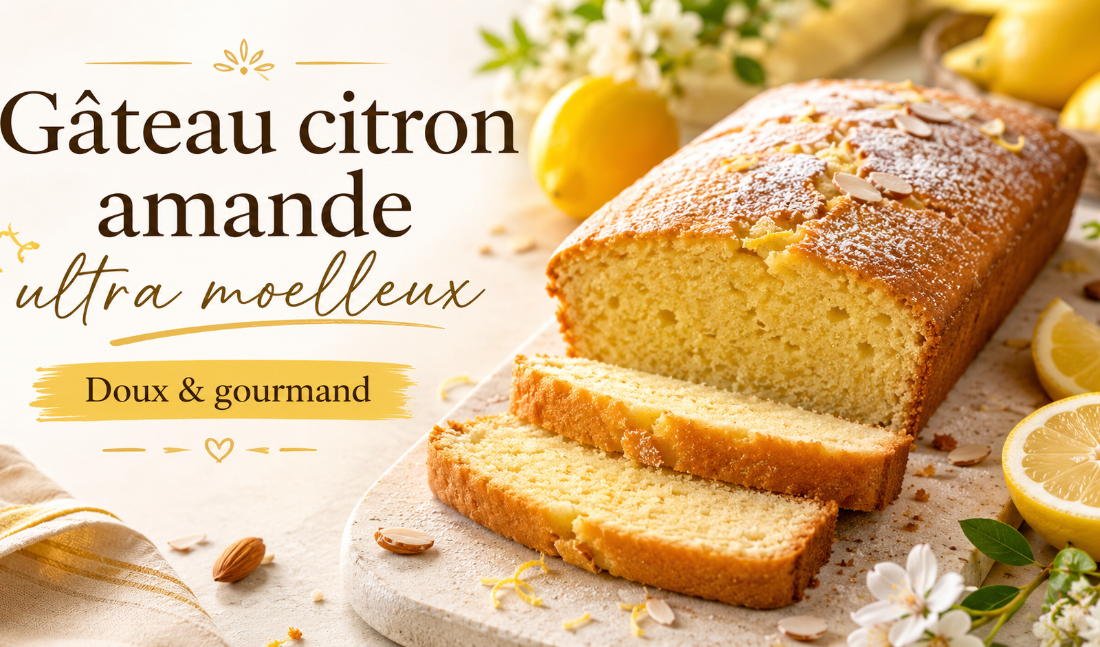 Gâteau au citron et amande moelleux