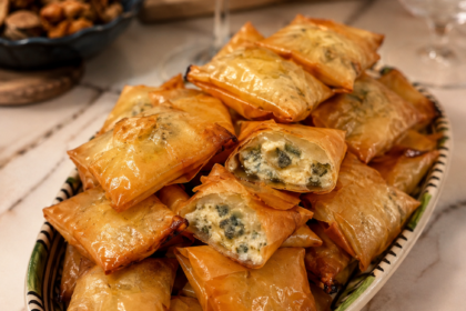 Feuilletés roquefort et fromage de chèvre au sirop d'érable