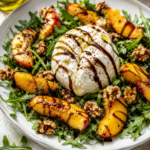 Salade pêche burrata