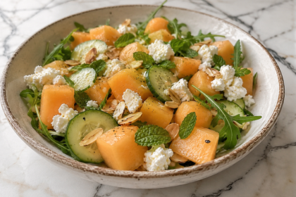 Salade Melon feta menthe