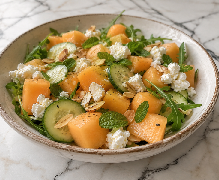 Salade Melon feta menthe