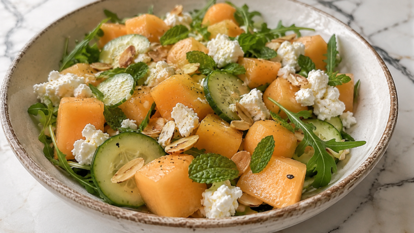 Salade Melon feta menthe