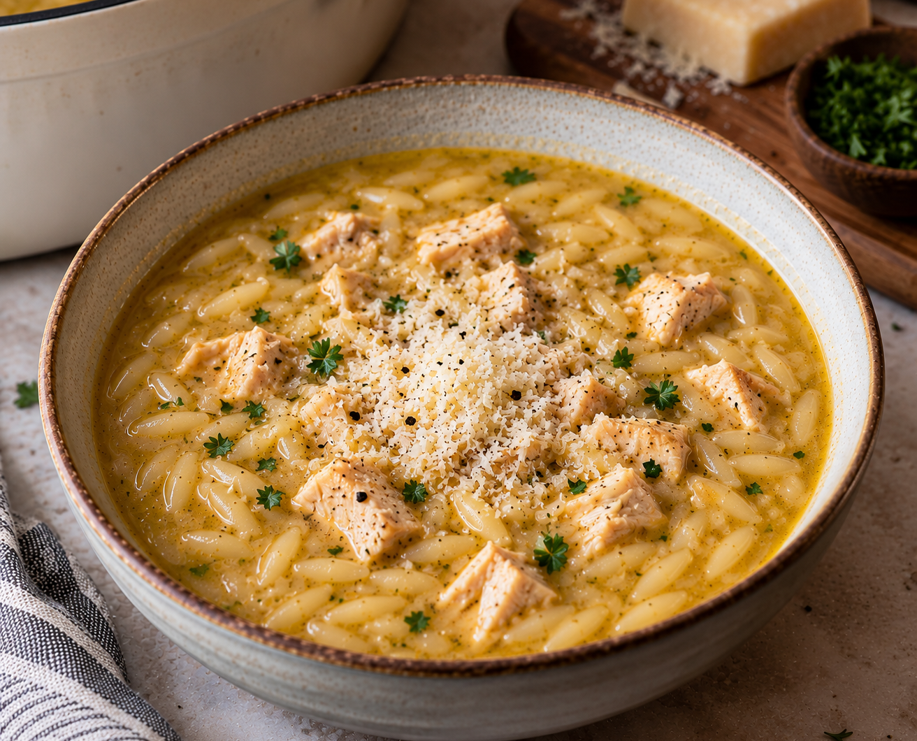 Soupe italienne poulet et orzo : Italian Penicillin Soup